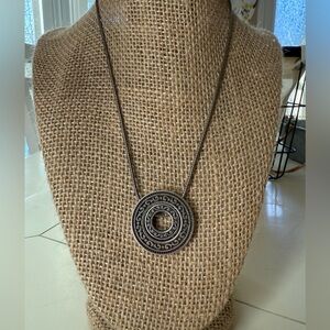 New Brighton Central Park Silver Scroll Halo Pendent Necklace